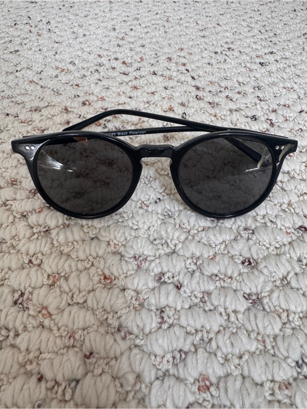 Quince Noah Polarized Acetate Sunglasses Black Round 0136